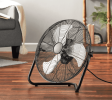 20 inch 360 Degree Pivot High Velocity Steel Floor Fan , Black