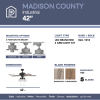 50588-35 Madison County Industrial 42-Inch Aged Bronze Indoor Ceiling Fan, Cage LED Cage Barnwood, Tumbleweed Blades