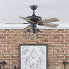 50588-35 Madison County Industrial 42-Inch Aged Bronze Indoor Ceiling Fan, Cage LED Cage Barnwood, Tumbleweed Blades