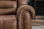 Recliner Chair Classic and Traditional Luxurious Brass Rivets Decoration Manual Chair Reclining