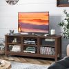 Universal Wooden TV Stand for TVs up to 60 Inch with 6 Open Shelves