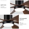 66 in. Integrated LED Farmhouse  Smart Ceiling Fan with Distressed Wood Blades