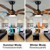 YUHAO 56 in.Farmhouse Faux wood Black Smart Ceiling Fan with Remote Control