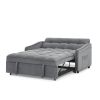 Loveseats Sofa Bed with Pull-out Bed,Adjsutable Back and Two Arm Pocket,TypeC and USB Charging with Copper nail,Grey (47"x53"x31")