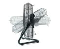 20 inch 360 Degree Pivot High Velocity Steel Floor Fan , Black