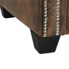 L-shaped Chesterfield Sofa Artificial Leather Brown