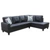 Black Faux Leather Living Room Sofa