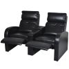 2-Seater Home Theater Recliner Sofa Black Faux Leather