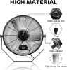 24 Inch Industrial Wall Mount Fan, 3 Speed Commercial Ventilation Metal Fan for Warehouse, Greenhouse, Workshop, Patio, Factory and Basement - High Ve