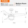 42 in.Modern Farmhouse Ceiling Fan with Light and Remote Control