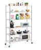 6 Tier Chrome Plated Heavy Duty Adjustable Shelves and Racks, Each Wire Shelf Holds 300 lbs, Ideal for Warehouses, Supermarkets, Balconies or Kitchens