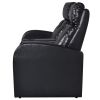 2-Seater Home Theater Recliner Sofa Black Faux Leather