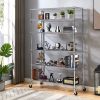 6 Tier Chrome Plated Heavy Duty Adjustable Shelves and Racks, Each Wire Shelf Holds 300 lbs, Ideal for Warehouses, Supermarkets, Balconies or Kitchens