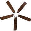 YUHAO 56 in.Farmhouse Faux wood Black Smart Ceiling Fan with Remote Control