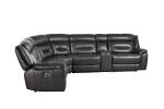 Sectional Sofa (Power Motion); Gray Leather-Aire (1Set/6Ctn) 54810