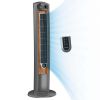 42" Wind Curve Tower Fan with Ionizer and Remote, 2554, Gray/Woodgrain