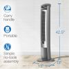 42" Wind Curve Tower Fan with Ionizer and Remote, 2551, Silver