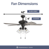 50588-35 Madison County Industrial 42-Inch Aged Bronze Indoor Ceiling Fan, Cage LED Cage Barnwood, Tumbleweed Blades