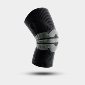 Fitness Running Cycling Patella Knee Silicone Sleeve Protective Gear (Option: L-Black And Gray)