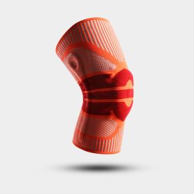 Fitness Running Cycling Patella Knee Silicone Sleeve Protective Gear (Option: L-Orange Red)