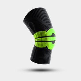 Fitness Running Cycling Patella Knee Silicone Sleeve Protective Gear (Option: L-Black And Green)