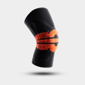 Fitness Running Cycling Patella Knee Silicone Sleeve Protective Gear (Option: L-Black Orange)