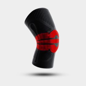 Fitness Running Cycling Patella Knee Silicone Sleeve Protective Gear (Option: XL-Black And Red)