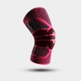 Fitness Running Cycling Patella Knee Silicone Sleeve Protective Gear (Option: XL-Rose Red)