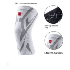 Menisci Joint Running Knee Protective Sleeve Training Football (Option: XL-V721E white gray)