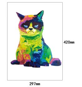 Irregular Rainbow Cat Uncomfortable Cat Wooden Puzzle Board Intelligence Development Toy (Option: A3)