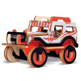 Stall Supply Wooden DIY Assembled Car Simulation Model Children's Educational 3D Three-dimensional Puzzle Blocks Toys (Option: Little Jeep HG Laser Version)