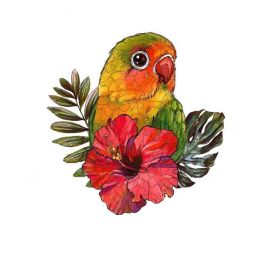 Wooden Puzzle Toy Children's Development Brain DIY Puzzle Three-dimensional Animal Puzzle (Option: Rose Parrot A5)