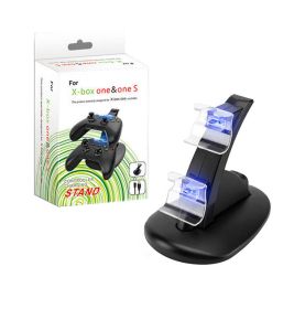 Plastic Gamepad Two-seater  Controller Charger (Option: Black-USB)