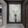 Hand Painted Oil Painting Hand Painted Rich Deer Oil Painting On Canvas Animal Pattern Decorative Painting Classical Porch Mural Handmade Art Living R