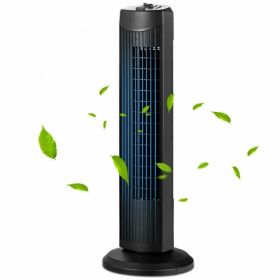 Fantask 35W 28 Inch Quiet Bladeless Oscillating Tower Fan (Color: Black)