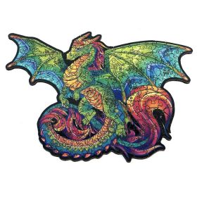 Wooden Puzzle Toy Children's Development Brain DIY Puzzle Three-dimensional Animal Puzzle (Option: Colorful Flying Dragon A5)