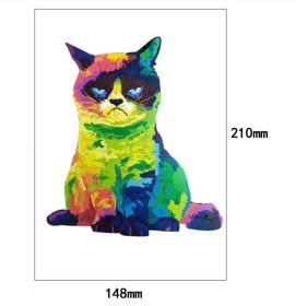 Irregular Rainbow Cat Uncomfortable Cat Wooden Puzzle Board Intelligence Development Toy (Option: A5)