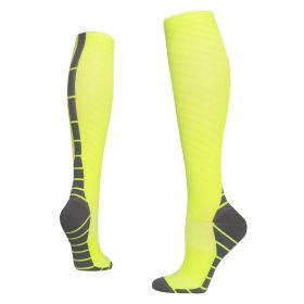 Athletic Stockings Fitness Compression Stockings Outdoor Running (Option: Fluorescent Green-XXL)