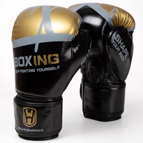 Boxing Glove Men's And Women's Fitness Taekwondo (Option: Black Gold-12OZ)